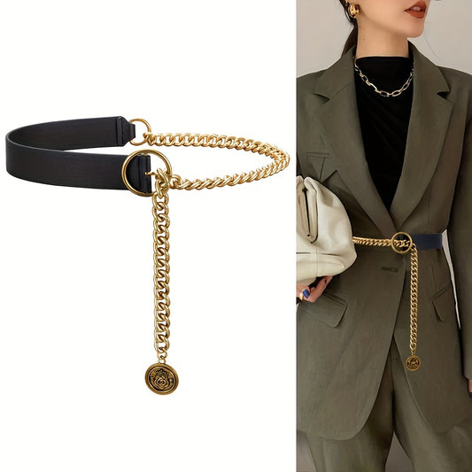 Vintage Metal Chain Pendant Belt