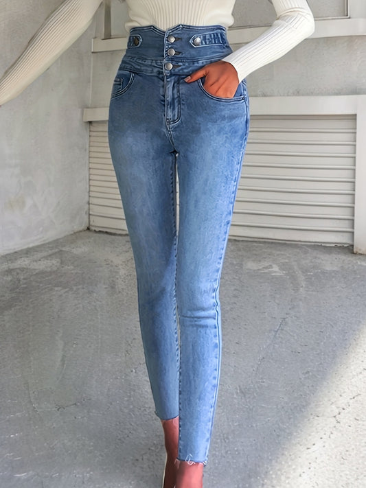 High Waist Tummy Control Denim Pants