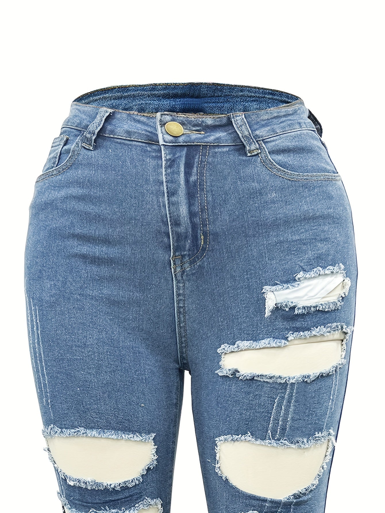 High-Stretch Ripped Distressed Jeans