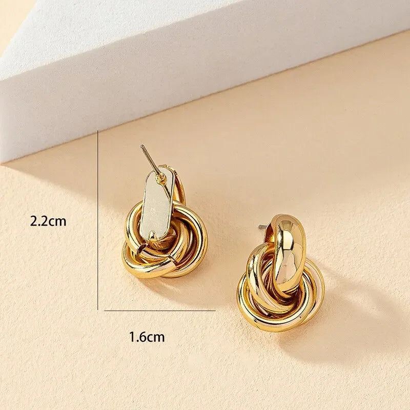 Round Double Ring Earrings