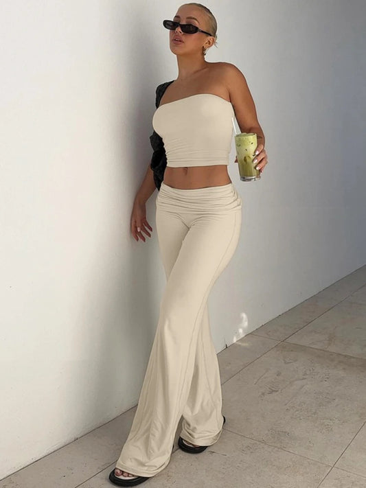 Strapless Top Flared Pants
