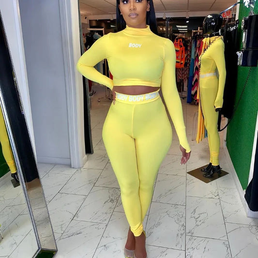 Sexy Solid Color Tight Long-sleeved Suit