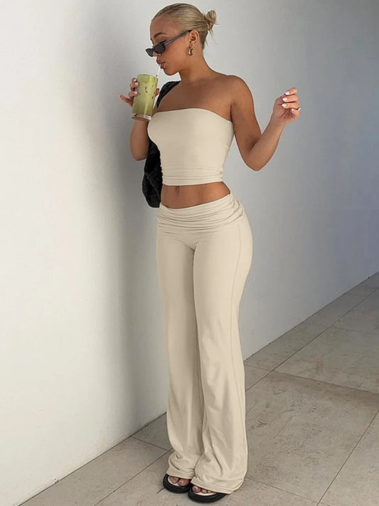 Strapless Top Flared Pants