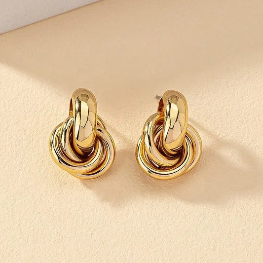 Round Double Ring Earrings