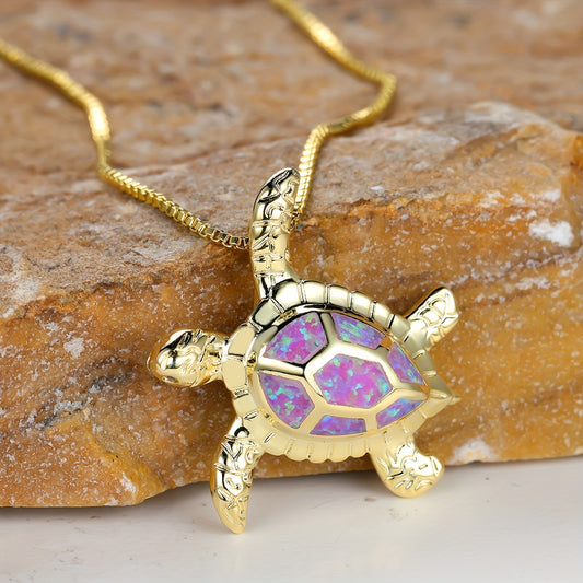 Ocean Turtle Design Pendant Necklace