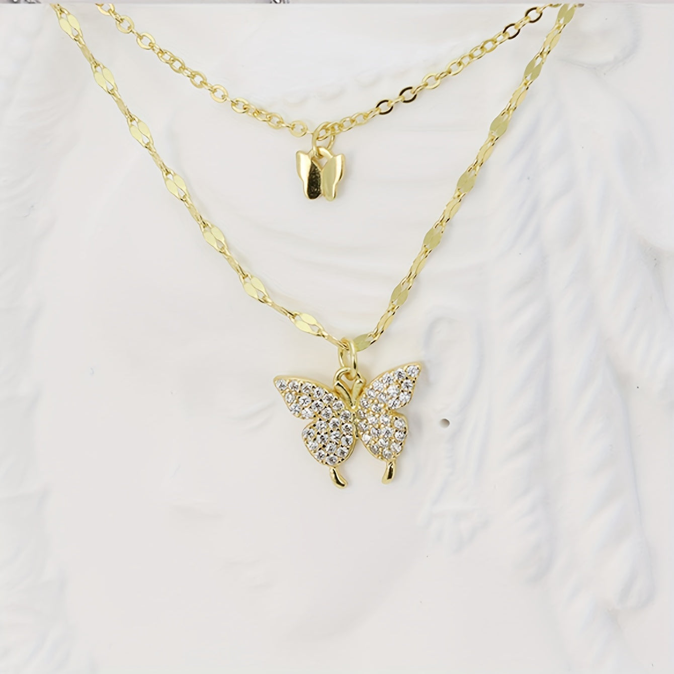 Y2K Rhinestone Butterfly Necklace