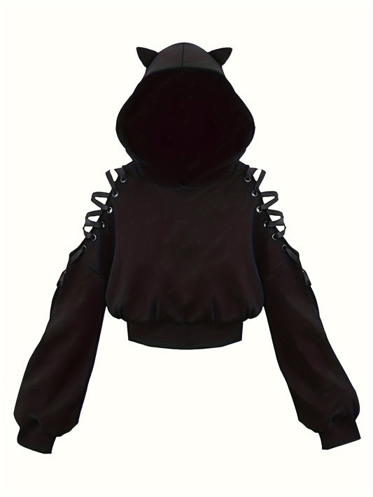 Black Hoodie with Cat Ears