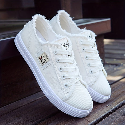 Casual Round Toe Solid Color Canvas Shoes