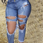 High-Stretch Ripped Distressed Jeans