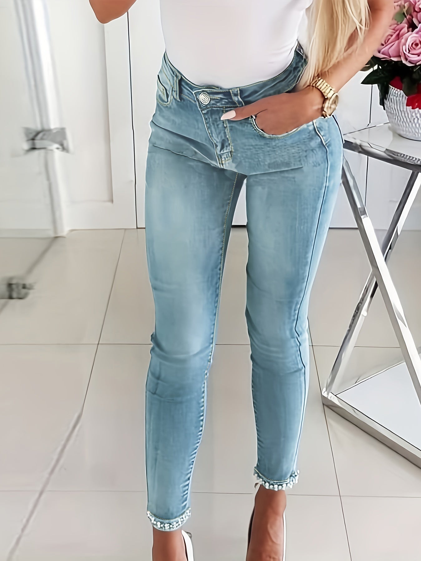 Stylish Blue skinny jeans