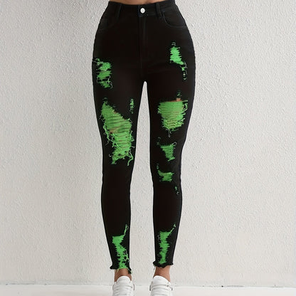 Stylish Black Ripped Skinny Jeans