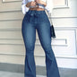 curvy girls High Rise Flared Leg Jeans
