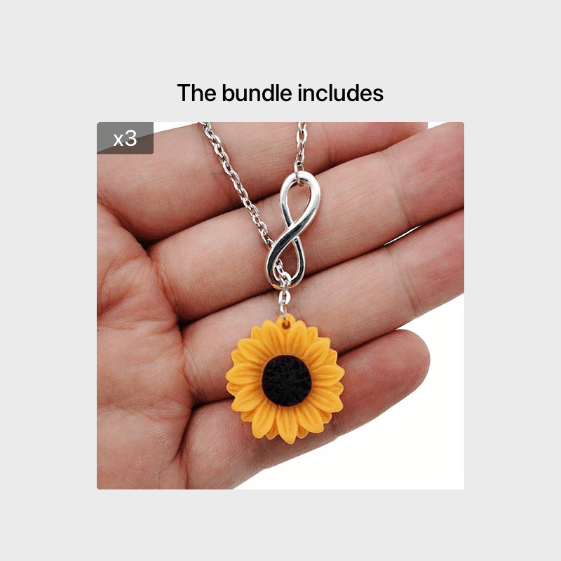 Vibrant Yellow Sunflower Heart Lariat Necklace