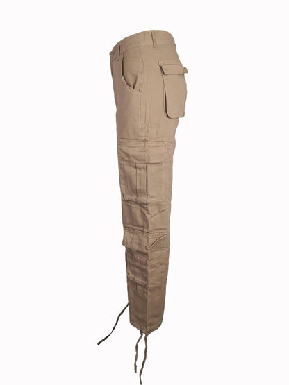 Black Flap Pockets Straight Jeans