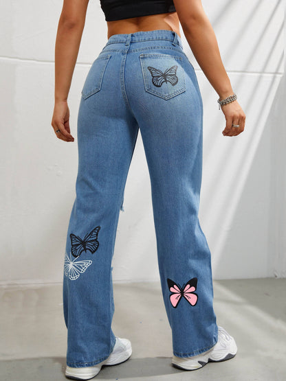 Denim loose fit jeans