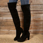 Round Toe Chunky Heel Long Boots