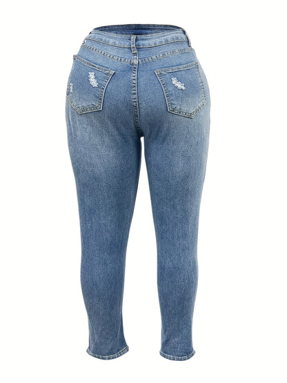High-Stretch Ripped Distressed Jeans