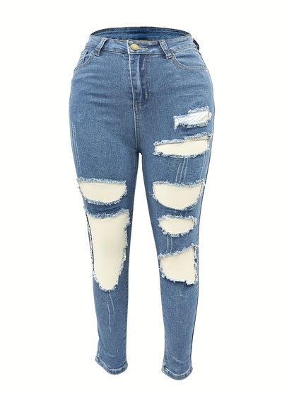 High-Stretch Ripped Distressed Jeans