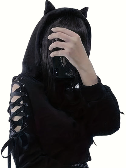 Black Hoodie with Cat Ears