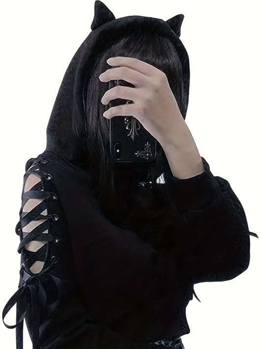 Black Hoodie with Cat Ears