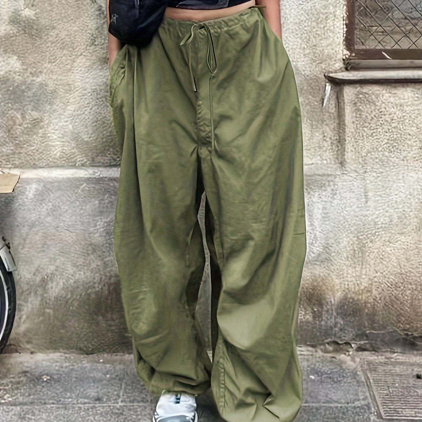 Versatile Y2K Polyester Cargo Pants