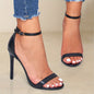 Beige Stiletto Sandals with Ankle Strap