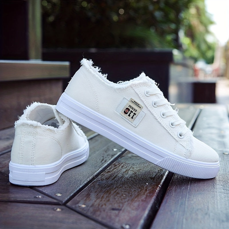 Casual Round Toe Solid Color Canvas Shoes