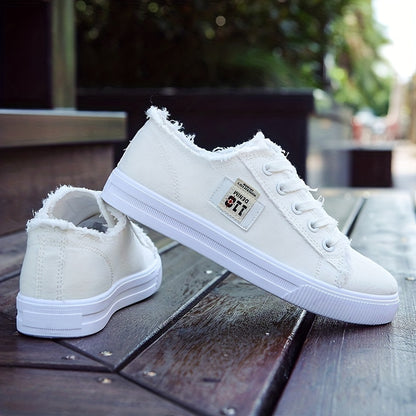 Casual Round Toe Solid Color Canvas Shoes