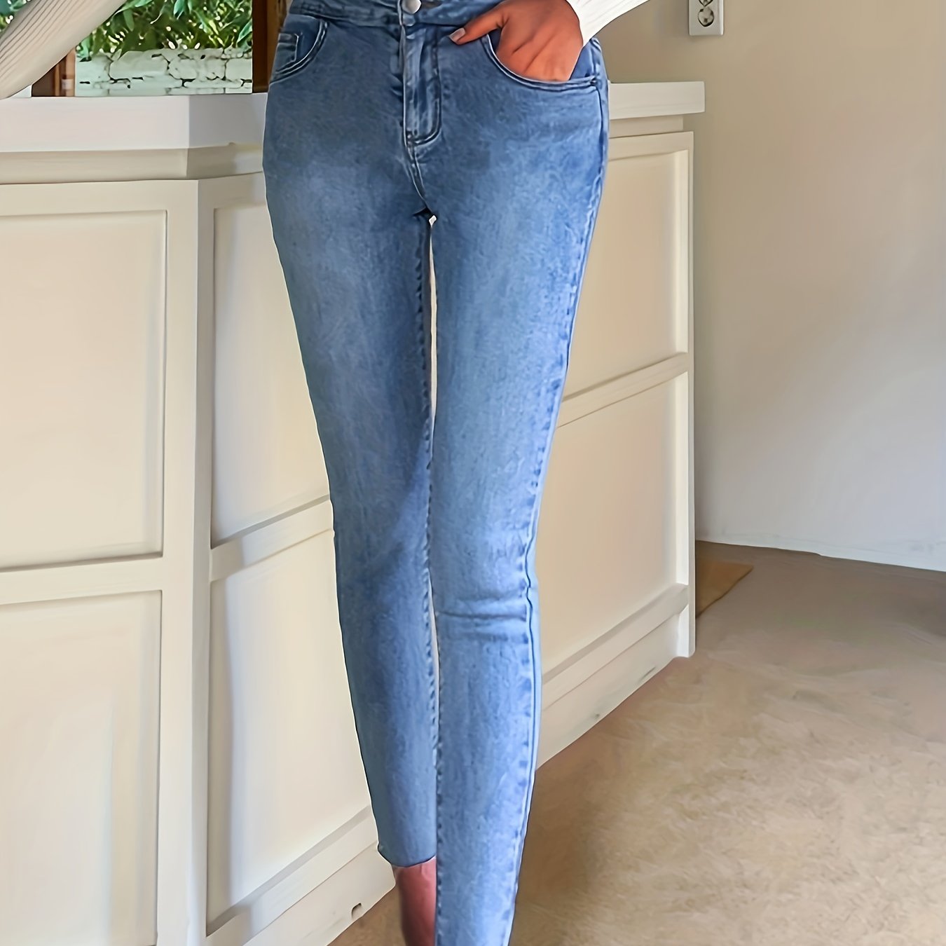 High Waist Tummy Control Denim Pants
