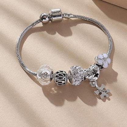 Multi Element Beaded Love  Bracelet
