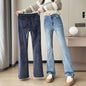 Women Warm Plush Flared Jeans