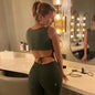 Tied Backless Slim Solid Sleeveless Crop Top