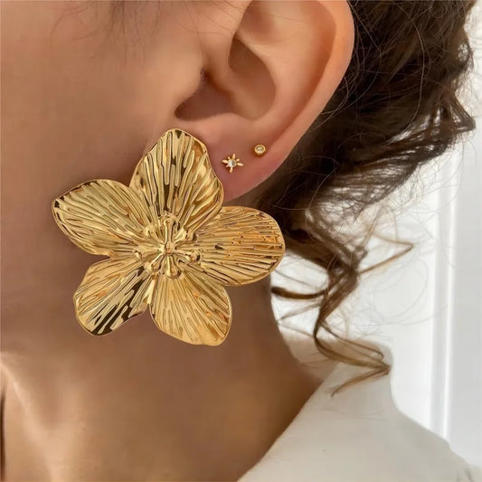 2Pcs  Butterfly Stud Earring, Charm 18K Gold Plated High Quality Statement Waterproof Jewelry Gift