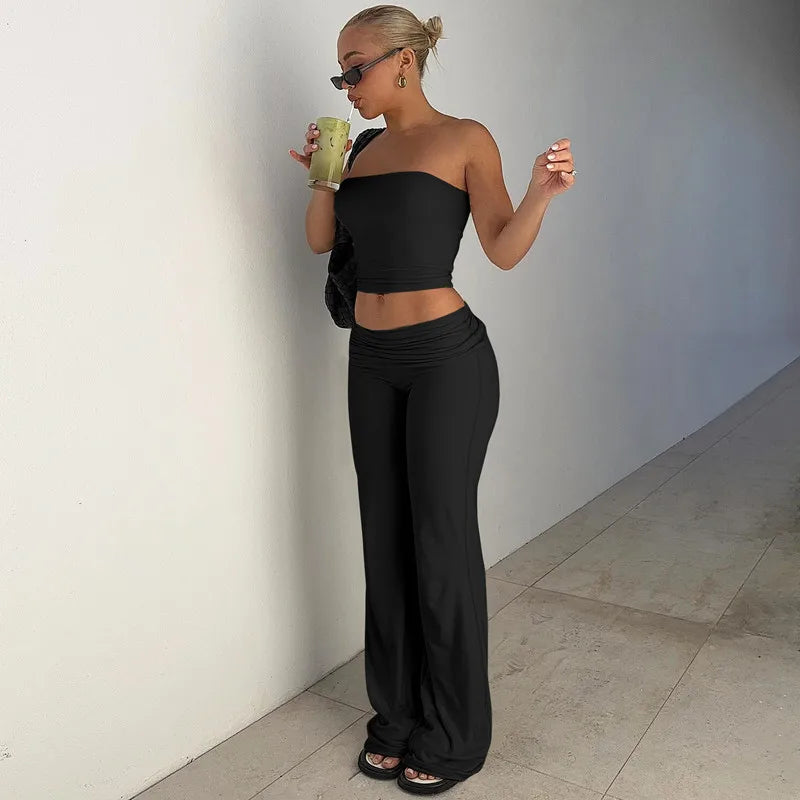 Strapless Top Flared Pants
