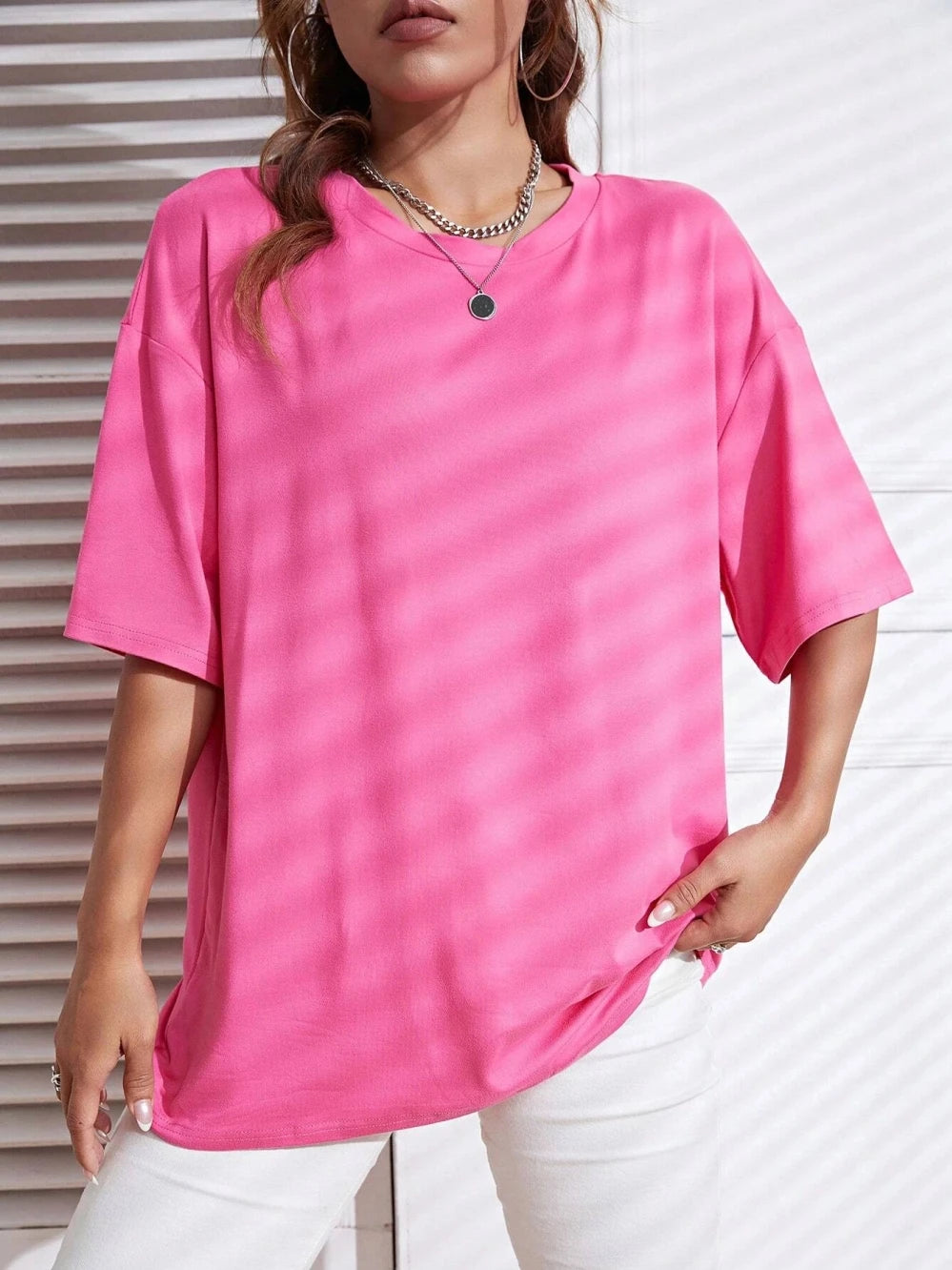 Cotton solid colour T-shirt