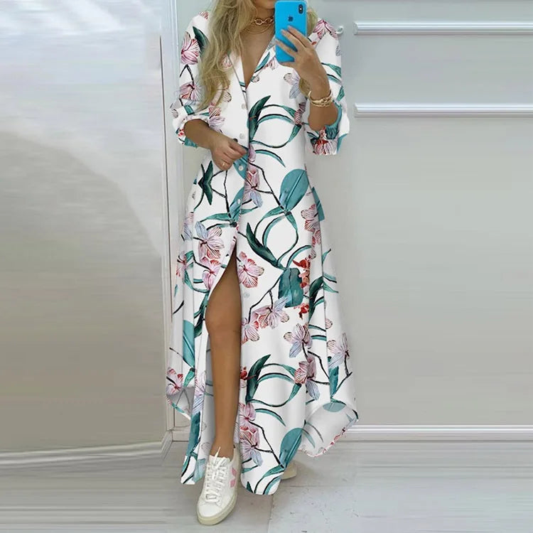 New Long Irregular Shirt Dress