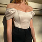 Elegant Satin Bow Tie Corset Top