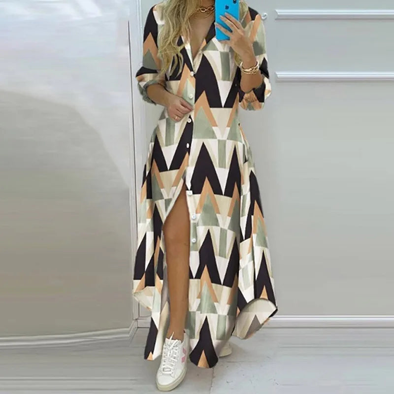New Long Irregular Shirt Dress