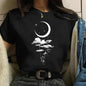Cartoon Graphic Printed Black T-shirt