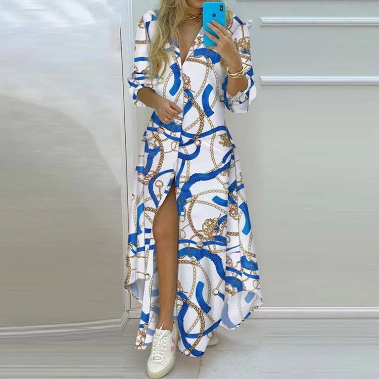 New Long Irregular Shirt Dress