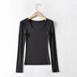 Casual Elastic Cotton Solid O-neck full sleeve T-shirt