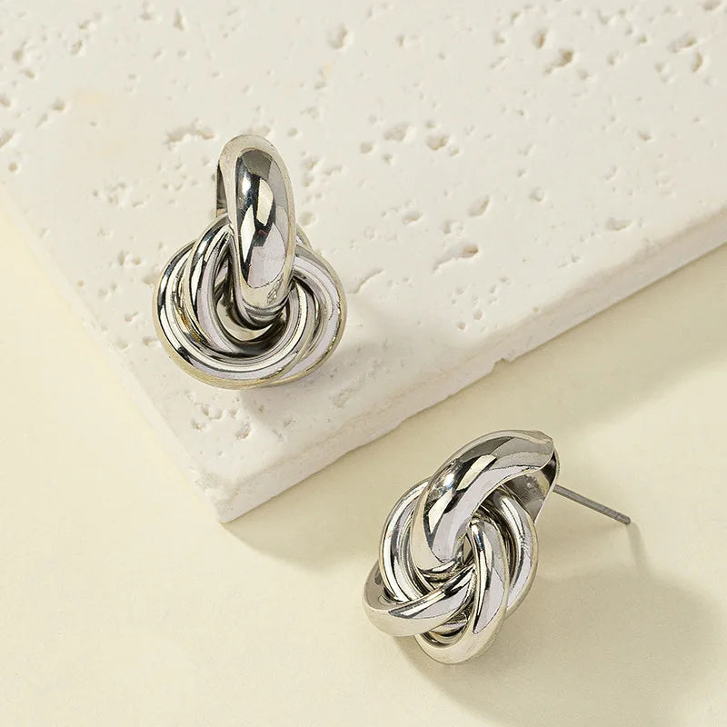 Round Double Ring Earrings