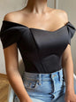 Elegant Satin Bow Tie Corset Top