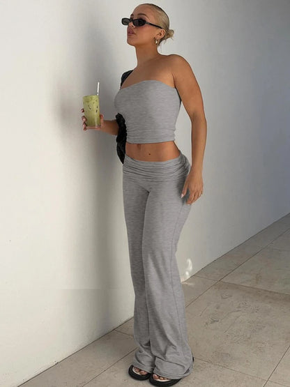 Strapless Top Flared Pants
