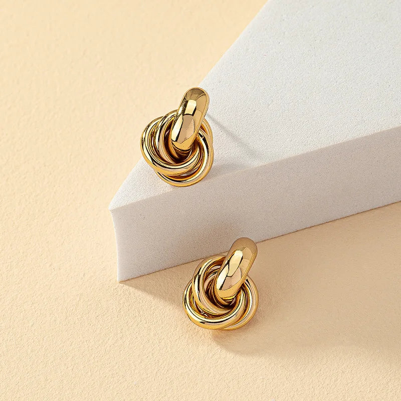 Round Double Ring Earrings