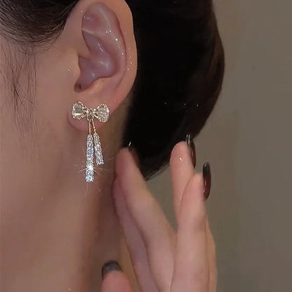Bowknot Dangle Stud Earrings