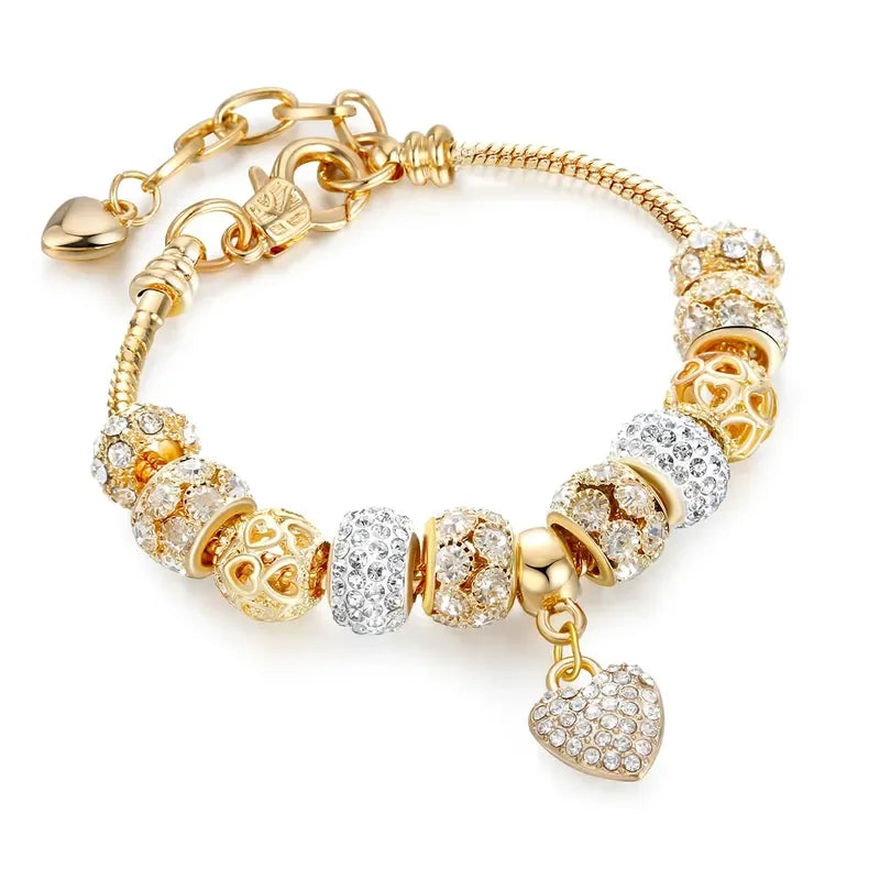 Multi Element Beaded Love  Bracelet