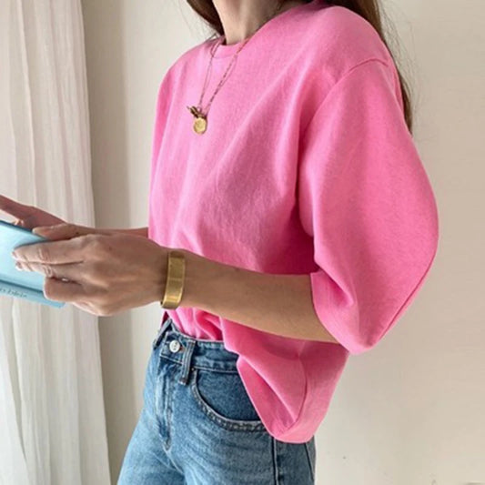 Cotton T Shirt Short Sleeve Tee