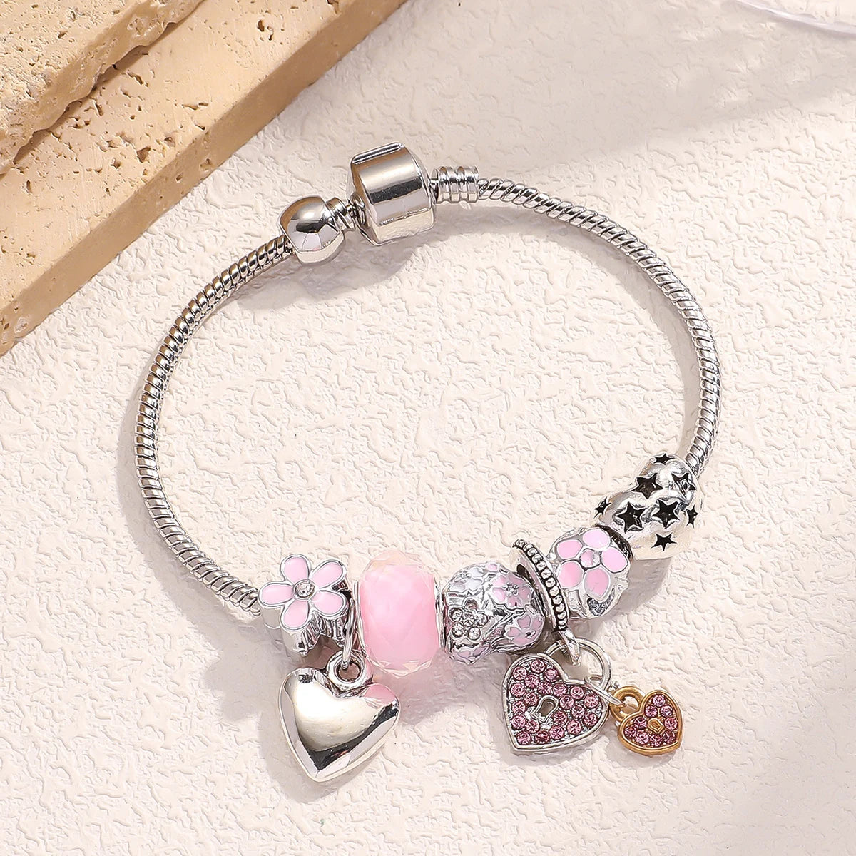 Multi Element Beaded Love  Bracelet