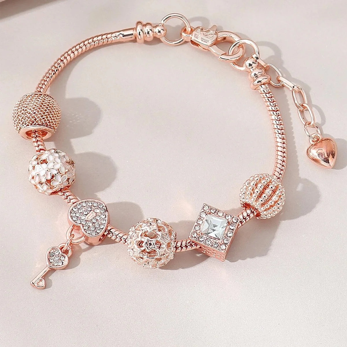 Multi Element Beaded Love  Bracelet